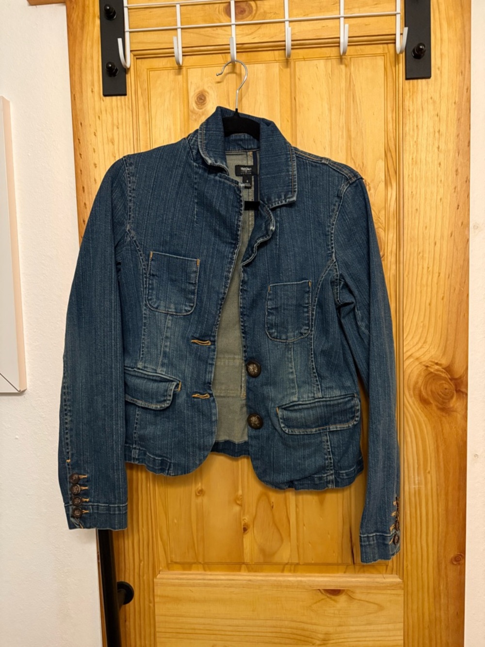 Mossimo Supply Co. Blue Denim Jacket with Contrast Stitching
